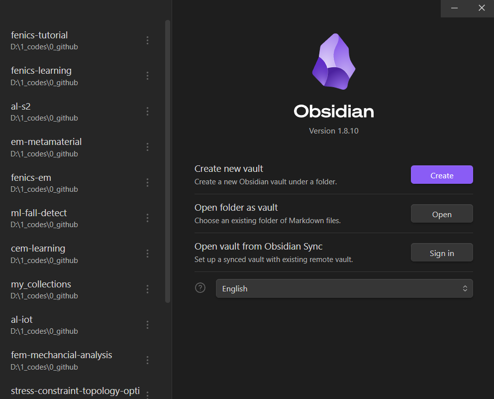 Obsidian First Screen